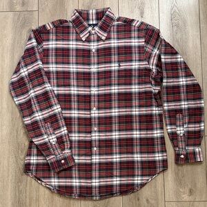 Ralph Lauren Classic Fit Red/Green/Navy Plaid Button Down Shirt Large -Like New!